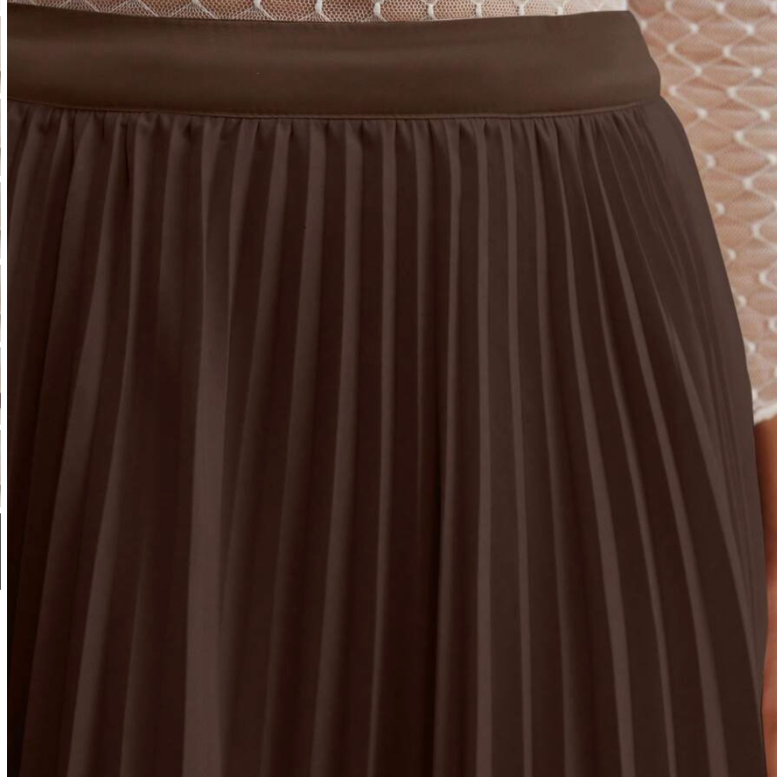 Brown pleated skirt with a textured background