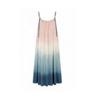 Ombre dress with pink to blue gradient on a white background